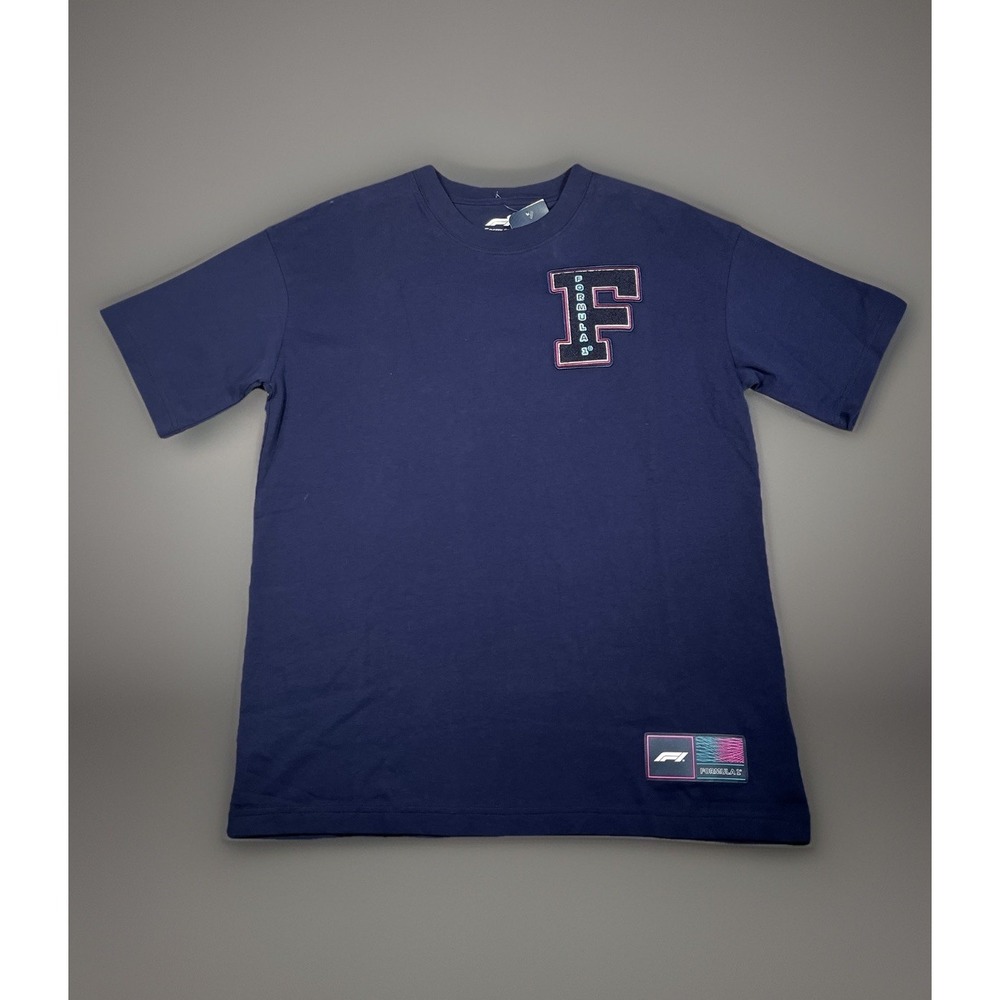 NWT-Formula 1 F1 Neon Nights T-Shirt Adult Medium Navy Short‎ Sleeve Tee